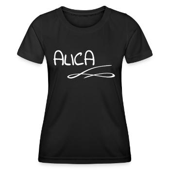 Alica comme prénom - T-shirt sport Femme - noir - Devant - AI Model Female 172 light (172cm)