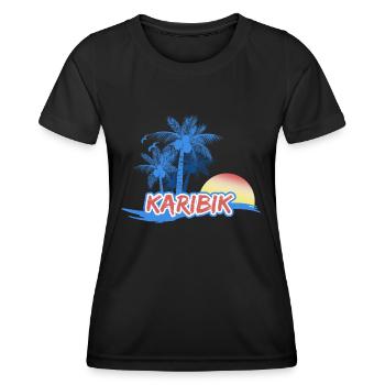 Karibik - Frauen Funktions-T-Shirt - Schwarz - Vorne - AI Model Female 172 light (172cm)