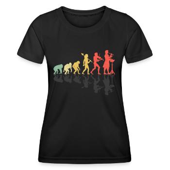 Retro Evolution Music Teacher Music Class Musician - Women's Functional T-Shirt - black - Front - AI Model Female 172 light (172cm)
