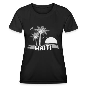 Haïti - T-shirt sport Femme - noir - Devant - AI Model Female 172 light (172cm)