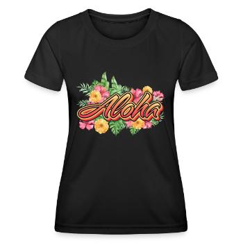 Aloha Holiday Hawaii Gift - T-shirt sport Femme - noir - Devant - AI Model Female 172 light (172cm)