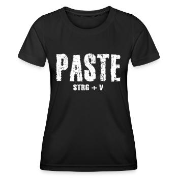 Paste Strg V Vater Sohn Mutter Tochter - Frauen Funktions-T-Shirt - Schwarz - Vorne - AI Model Female 172 light (172cm)