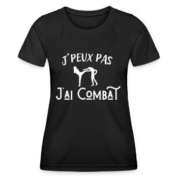 J'peux pas j'ai combat - T-shirt sport Femme - noir - Devant - AI Model Female 172 light (172cm)