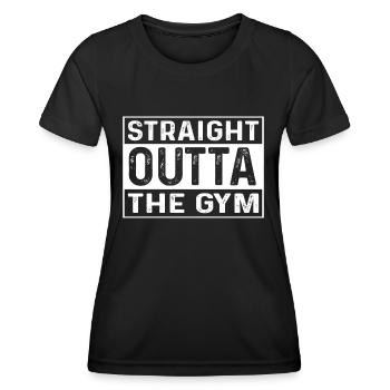 TOUT DROIT SORTI DE LA SALLE DE GYM - T-shirt sport Femme - noir - Devant - AI Model Female 172 light (172cm)