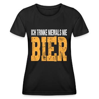 Ich trinke niemals nie Bier - Frauen Funktions-T-Shirt - Schwarz - Vorne - AI Model Female 172 light (172cm)
