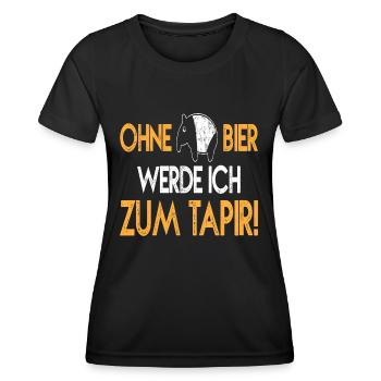 Ohne Bier werde ich zum Tapir - Frauen Funktions-T-Shirt - Schwarz - Vorne - AI Model Female 172 light (172cm)