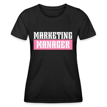 Marketing Manager pink tshirt black - Women's Functional T-Shirt - black - Front - AI Model Female 172 light (172cm)