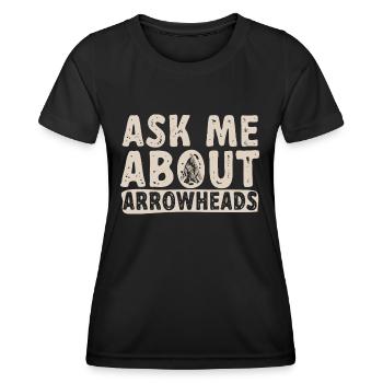 Arrowhead Hunting Pfeilspitzen Sammler - Frauen Funktions-T-Shirt - Schwarz - Vorne - AI Model Female 172 light (172cm)