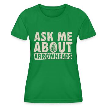 Arrowhead Hunting Pfeilspitzen Sammler - Frauen Funktions-T-Shirt - Kelly Green - Vorne - AI Model Female 172 dark (172cm)