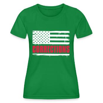 Agent correctionnel American Patriot Penal Officer - T-shirt sport Femme - vert - Devant - AI Model Female 172 dark (172cm)