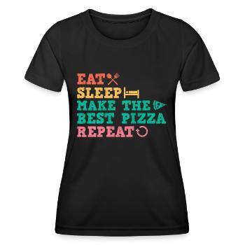 Pizza Baker Pizza Lovers Pizza Gift - Women's Functional T-Shirt - black - Front - AI Model Female 172 light (172cm)