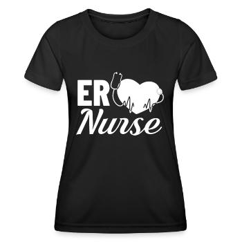 Infirmière d’urgence Premiers soins - T-shirt sport Femme - noir - Devant - AI Model Female 172 light (172cm)