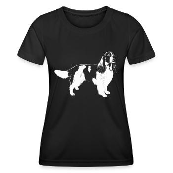 Cadeau de chien Springer Spaniel anglais - T-shirt sport Femme - noir - Devant - AI Model Female 172 light (172cm)