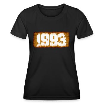 Année 1993 - T-shirt sport Femme - noir - Devant - AI Model Female 172 light (172cm)