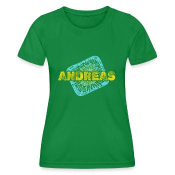 Birthday Andreas - Women's Functional T-Shirt - kelly green - Front - AI Model Female 172 dark (172cm)