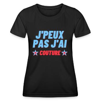 J'peux pas j'ai couture - T-shirt sport Femme - noir - Devant - AI Model Female 172 light (172cm)