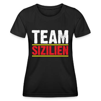 Sicile Sicilienne Sicile - T-shirt sport Femme - noir - Devant - AI Model Female 172 light (172cm)