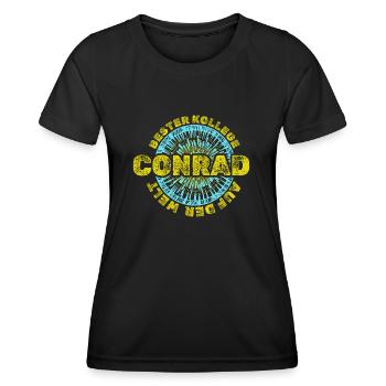 Vorname Conrad - Frauen Funktions-T-Shirt - Schwarz - Vorne - AI Model Female 172 light (172cm)