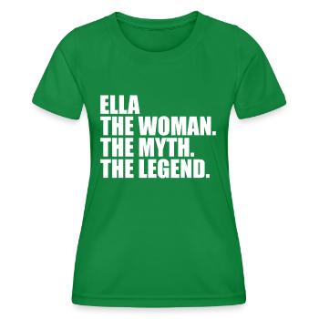 Femme, Mythe, Légende, Prénom Ella - T-shirt sport Femme - vert - Devant - AI Model Female 172 dark (172cm)