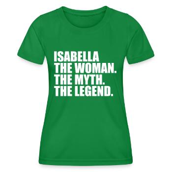 Woman Myth Legend Name Isabella - Women's Functional T-Shirt - kelly green - Front - AI Model Female 172 dark (172cm)