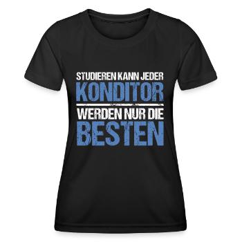 Anyone can study - confectioner's edition - Women's Functional T-Shirt - black - Front - AI Model Female 172 light (172cm)