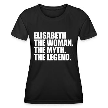 Femme, Mythe, Légende, Prénom Elisabeth - T-shirt sport Femme - noir - Devant - AI Model Female 172 light (172cm)