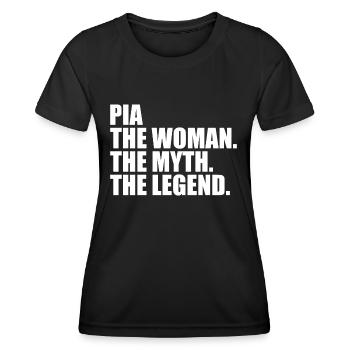 Woman Myth Legend Name Pia - Women's Functional T-Shirt - black - Front - AI Model Female 172 light (172cm)