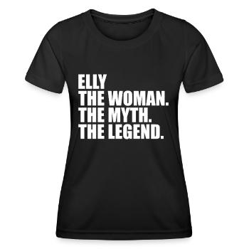 Woman Myth Legend Name Elly - Women's Functional T-Shirt - black - Front - AI Model Female 172 light (172cm)