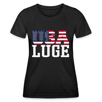 Luge des États-Unis - T-shirt sport Femme - noir - Devant - AI Model Female 172 light (172cm)
