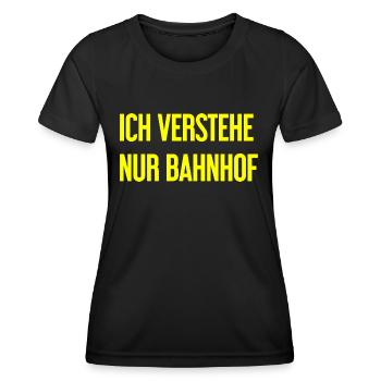 Je ne comprends que la gare - T-shirt sport Femme - noir - Devant - AI Model Female 172 light (172cm)