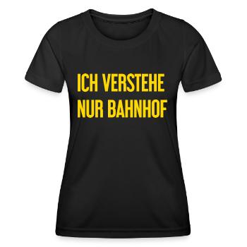 Ich verstehe nur Bahnhof - Frauen Funktions-T-Shirt - Schwarz - Vorne - AI Model Female 172 light (172cm)