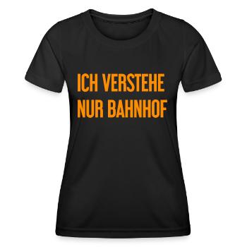 Je ne comprends que la gare - T-shirt sport Femme - noir - Devant - AI Model Female 172 light (172cm)