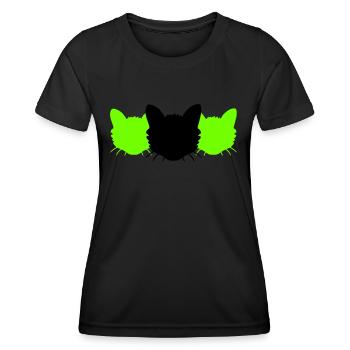 3 Cats Silhouettes Three Friends Team Heads Crew - Women's Functional T-Shirt - black - Front - AI Model Female 172 light (172cm)