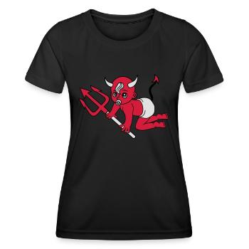 böse teufel dämon hölle teufelchen satan krabbeln - Frauen Funktions-T-Shirt - Schwarz - Vorne - AI Model Female 172 light (172cm)