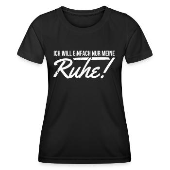 Ich will einfach nur meine Ruhe ironischer Spruch - Frauen Funktions-T-Shirt - Schwarz - Vorne - AI Model Female 172 light (172cm)