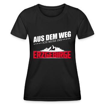 Aus dem Weg ich muss ins Erzgebirge - Frauen Funktions-T-Shirt - Schwarz - Vorne - AI Model Female 172 light (172cm)