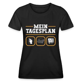 Lehrer mein Tagesplan - Frauen Funktions-T-Shirt - Schwarz - Vorne - AI Model Female 172 light (172cm)