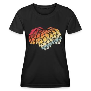 Hopfen Vintage Retro Craft Bier Design Kneipe Bier - Frauen Funktions-T-Shirt - Schwarz - Vorne - AI Model Female 172 light (172cm)