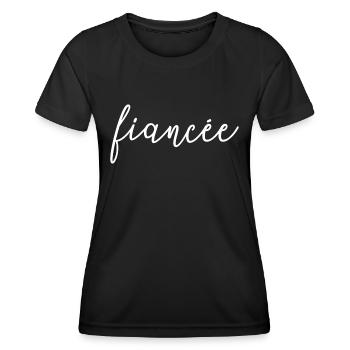Fiancée Matching Engagement Wedding Honeymoon - Women's Functional T-Shirt - black - Front - AI Model Female 172 light (172cm)
