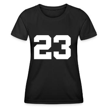Anzahl 23 - Frauen Funktions-T-Shirt - Schwarz - Vorne - AI Model Female 172 light (172cm)