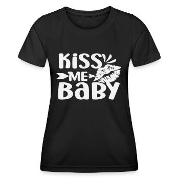 Embrasse-moi bébé - T-shirt sport Femme - noir - Devant - AI Model Female 172 light (172cm)