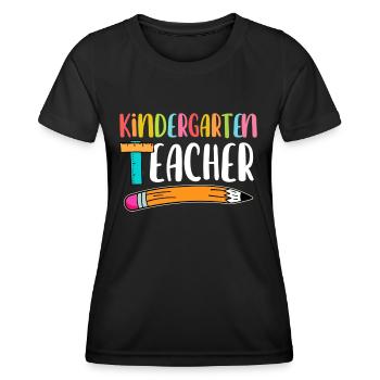 Enseignante de maternelle et de jardin d’enfants de la rentrée scolaire - T-shirt sport Femme - noir - Devant - AI Model Female 172 light (172cm)