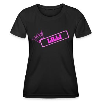 Berge für Lilli Krone Bergsteigen - Frauen Funktions-T-Shirt - Schwarz - Vorne - AI Model Female 172 light (172cm)