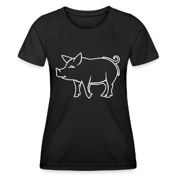 Pig Piggy Sow - Women's Functional T-Shirt - black - Front - AI Model Female 172 light (172cm)