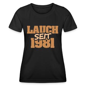 1981 - Frauen Funktions-T-Shirt - Schwarz - Vorne - AI Model Female 172 light (172cm)