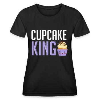 Cupcake King Baking Baker Pâtissier Chef Homme - T-shirt sport Femme - noir - Devant - AI Model Female 172 light (172cm)