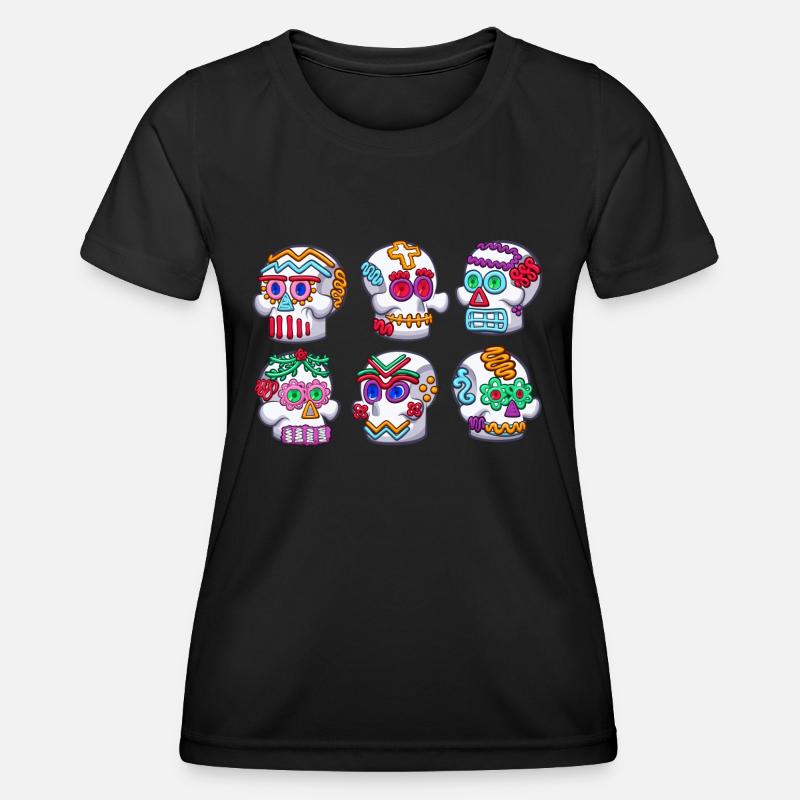 Sugar Skulls - Women's Functional T-Shirt - black