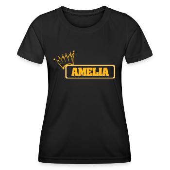 Amelia comme nom - T-shirt sport Femme - noir - Devant - AI Model Female 172 light (172cm)