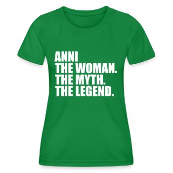 Woman Mythos Legende Name Anni - Frauen Funktions-T-Shirt - Kelly Green - Vorne - AI Model Female 172 dark (172cm)