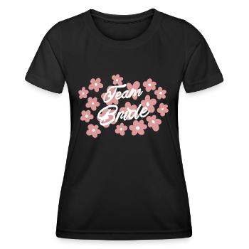 Team Braut JGA - Bride Squad - Frauen Funktions-T-Shirt - Schwarz - Vorne - AI Model Female 172 light (172cm)